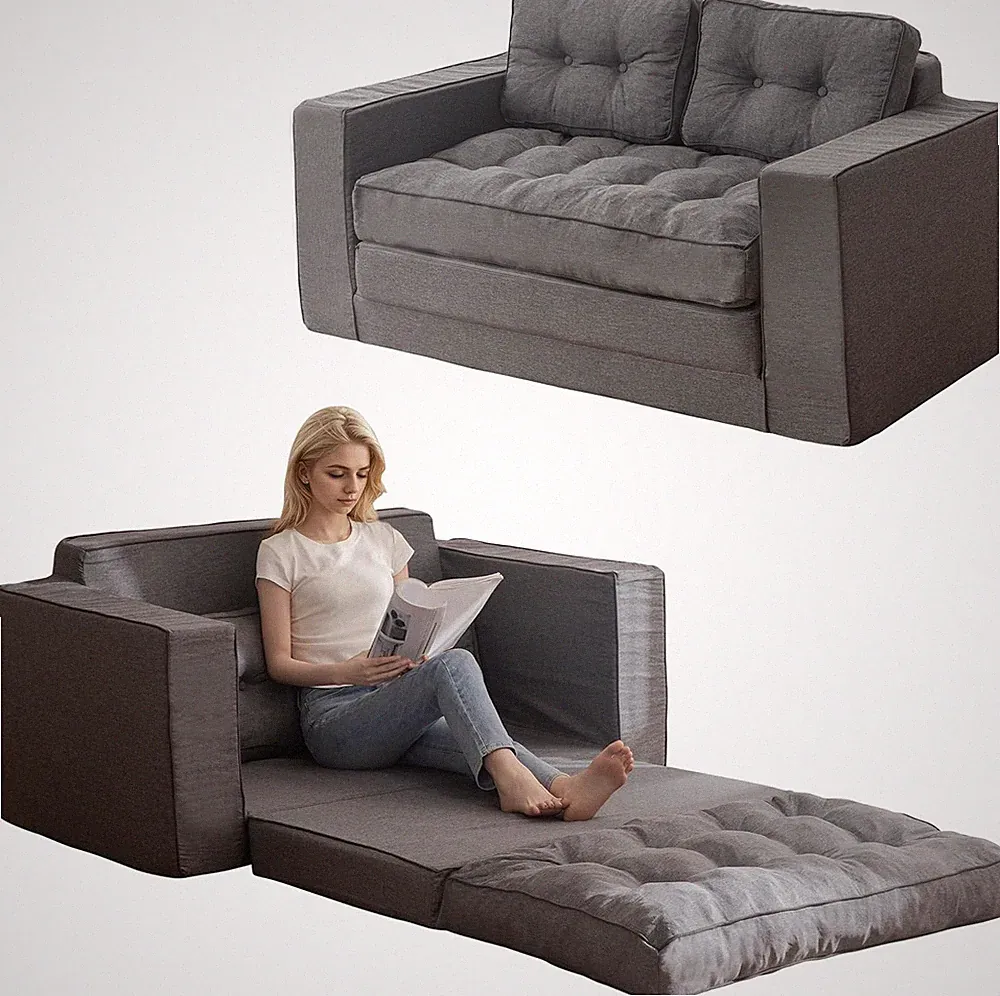 55" Loveseat Sleeper Sofa Bed - 3-in-1 Convertible Couch with Pillows