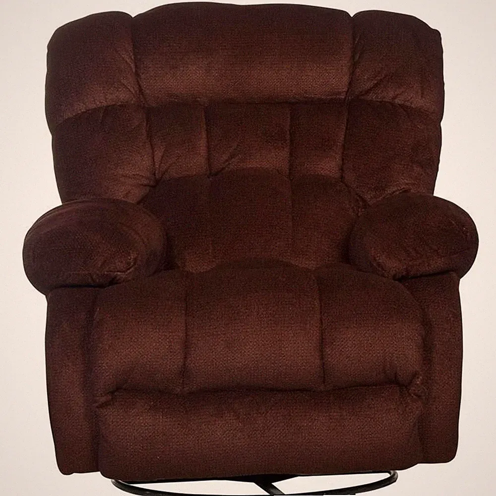 Johnson Chaise Swivel Glider Recliner in Cranberry Red Polyester Fabric