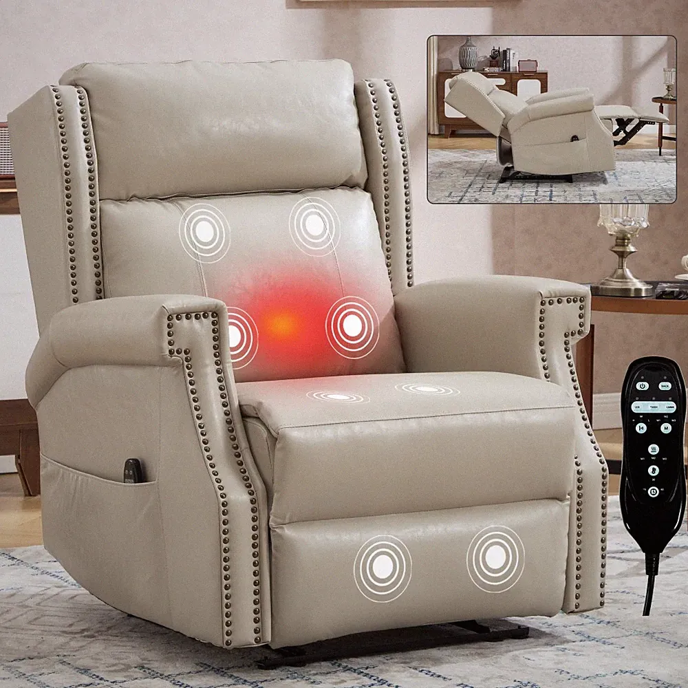 Massage Heat Manual Recliner Chair Vibration Home Threater Seating Living Room