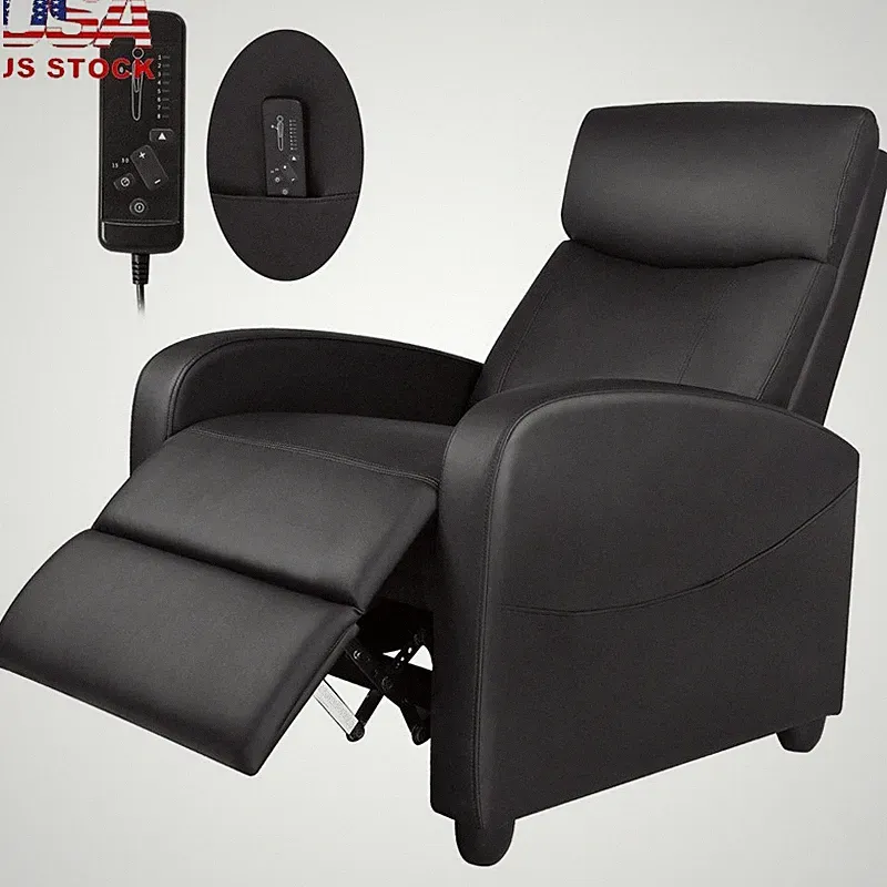 Massage Recliner Chair Ergonomic PU Leather Space Saving Home Theater Seating US