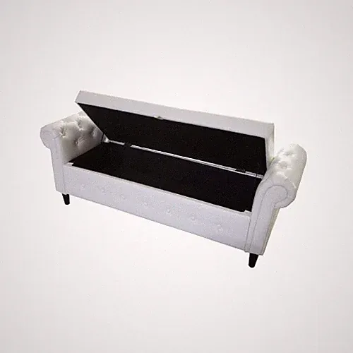 New Style Space Saving Storage Multipurpose Rectangular Sofa Stool White NEW