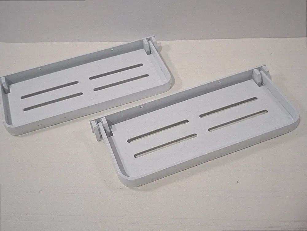 RV Aluminum Floating Shelf White Wall Mounted Fold Up Space Saving for Kitchen