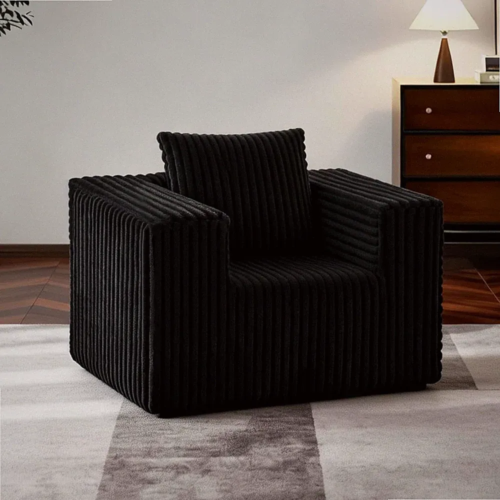 Single Cloud Sofa, Giant Bean Bag Chair with High Backrest & Wider Armrest, Foam