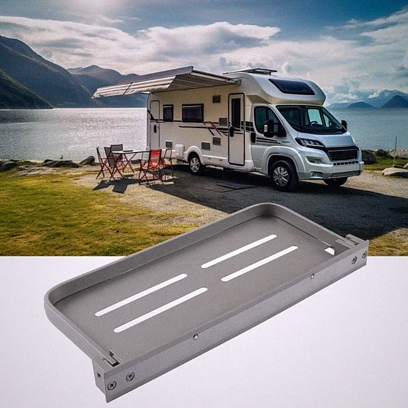 Space Saving Fold Down Wall Shelf In Aluminum For RVs Kitchens And Living Spaces
