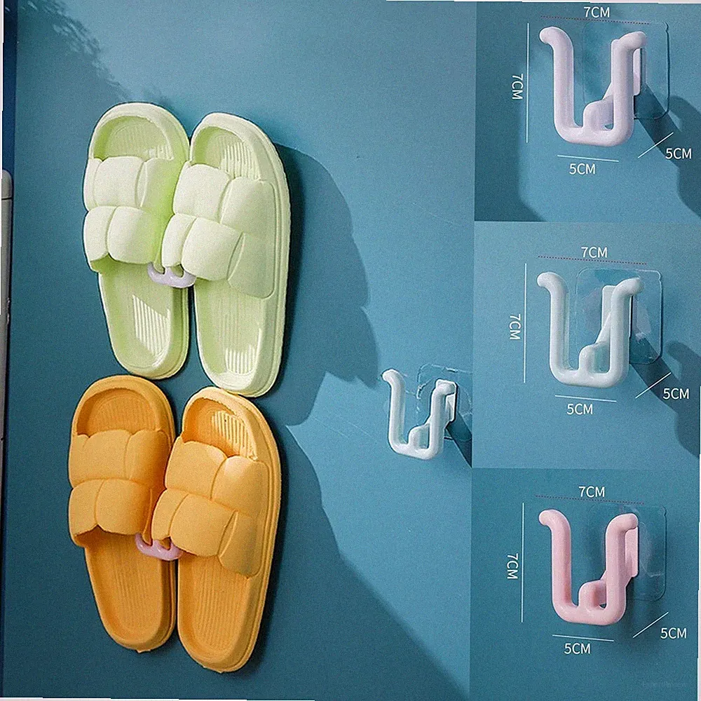 Space saving Wall Mounted Shoe Rack with Slippers Hook for Tidy Bedroom