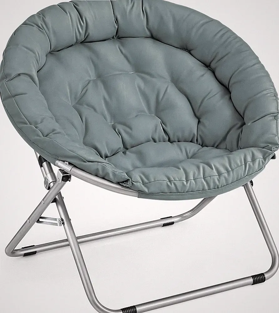 Teal Round Folding Saucer Chair - Cozy Lounge Chair for Teens & Dorms