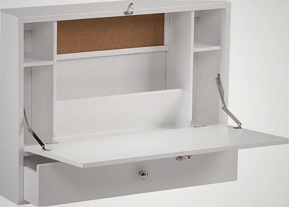 Willingham White Wall-Mount Folding Desk - Space-Saving & Stylish Design